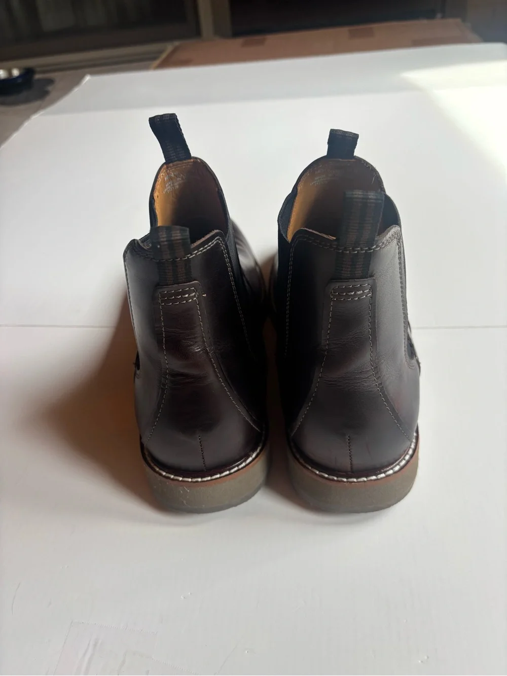 Cole Haan Men's Brown Leather Chelsea Ankle Boots US 12 M Almond Toe